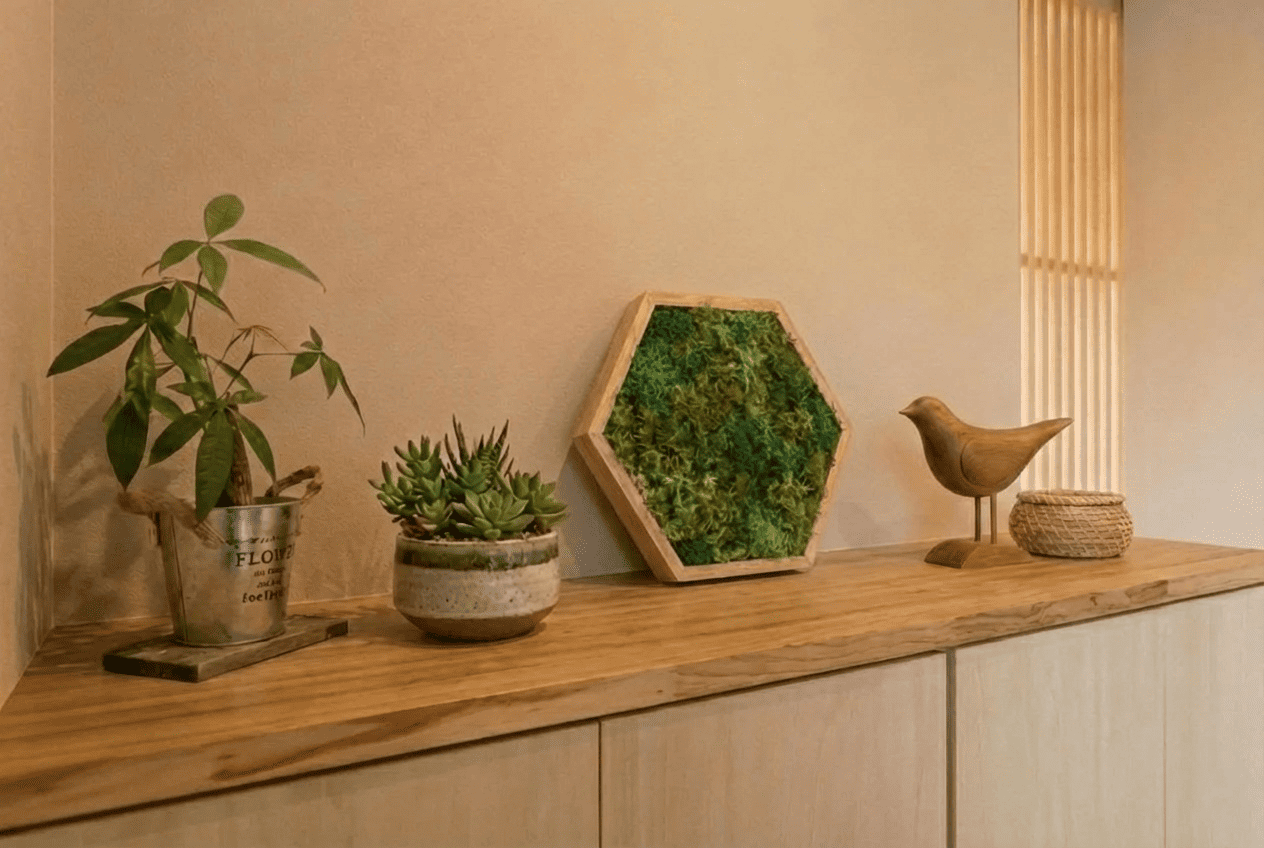 KOKE｜枯れない苔アート 六角形 Lサイズ（全3色）